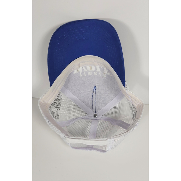 Men's Timber Wolf Advertising Cap Hat Blue White Mesh Sides Adjustable - Picture 6 of 7